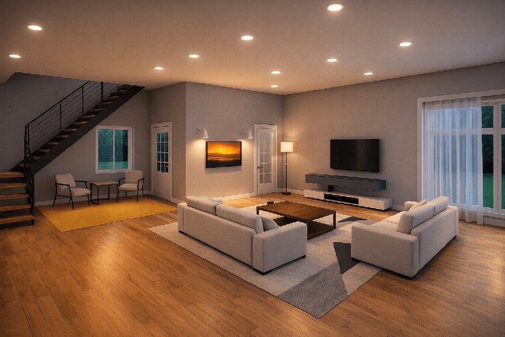 Living room, evening light — After