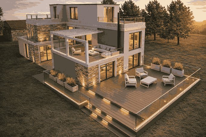 Modern outdoor living space