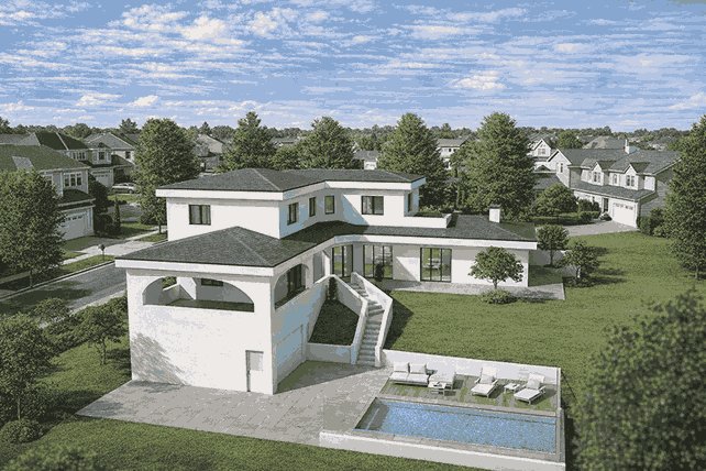 House in a neighborhood setting