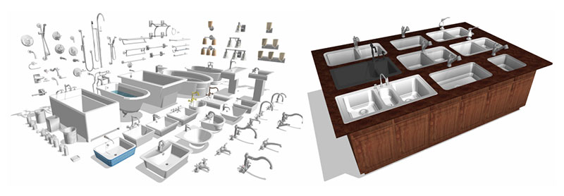 FloorPlan Kitchen and Bathroom